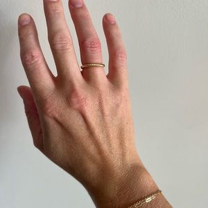 David Yurman Size 5 Gold Cable Ring